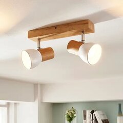 Торин деревянный потолочный светильник, две лампочки цена и информация | Потолочные светильники | pigu.lt