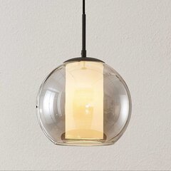Стеклянный подвесной светильник Lindby Yela, трехламповый, янтарного цвета цена и информация | Люстры | pigu.lt