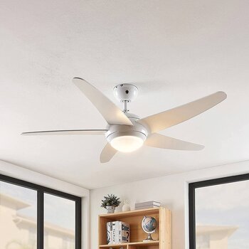 Потолочный вентилятор Lindby Ranja с лампочкой R7s цена и информация | Светильники-вентиляторы | pigu.lt