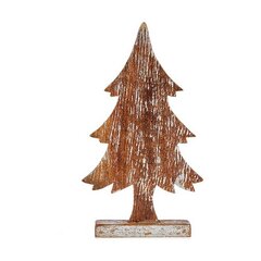 Новогодняя ёлка Коричневый Серебристый Деревянный (5 x 39 x 21 cm) цена и информация | Рождественские украшения | pigu.lt