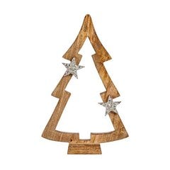 Новогодняя ёлка Коричневый Серебристый Деревянный (7 x 50 x 32 cm) цена и информация | Рождественские украшения | pigu.lt