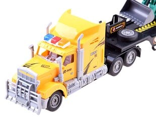 Vilkikas su nuotolinio valdymo pultu ir traktoriumi, geltonas kaina ir informacija | Žaislai berniukams | pigu.lt