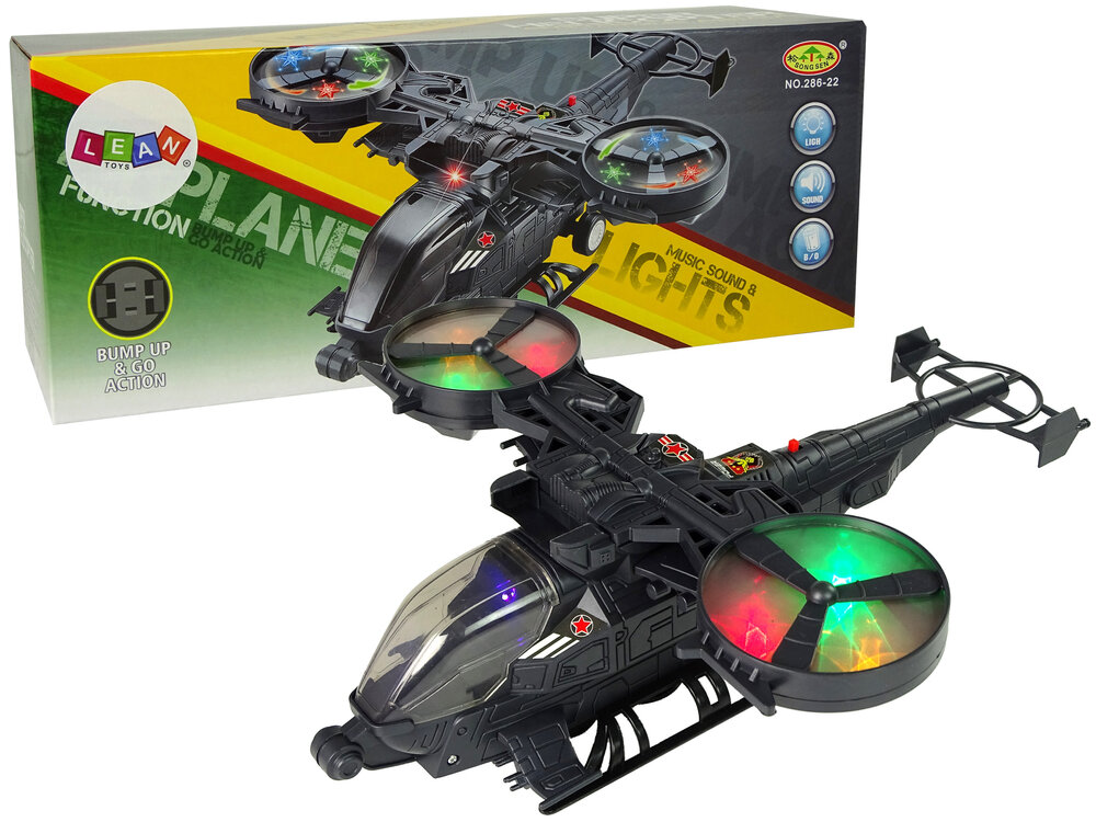 Karinis sraigtasparnis su šviesos ir garso efektais цена и информация | Žaislai berniukams | pigu.lt