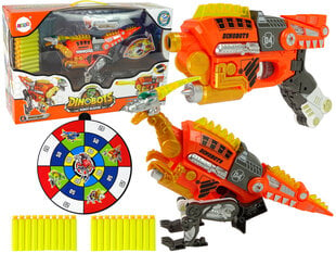 Трансформер-динозавр Dinobots 2в1 с функцией стрельбы, оранжевый цена и информация | Игрушки для мальчиков | pigu.lt