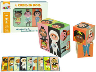 Соберите цветные деревянные пазлы Assemble Characters, 6 д. цена и информация | Игрушки для малышей | pigu.lt