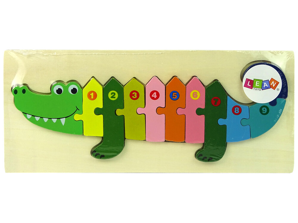Medinė dėlionė su skaičiais Krokodilas kaina ir informacija | Žaislai kūdikiams | pigu.lt