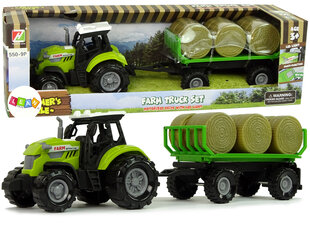 Traktorius su šieno ryšuliais, žalias kaina ir informacija | Žaislai berniukams | pigu.lt