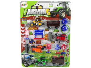 Traktorių rinkinys su kelio ženklais kaina ir informacija | Žaislai berniukams | pigu.lt