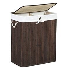 Корзина для белья Songmics, бамбук коричневый, 100 л цена и информация | Набор акскссуаров для ванной | pigu.lt