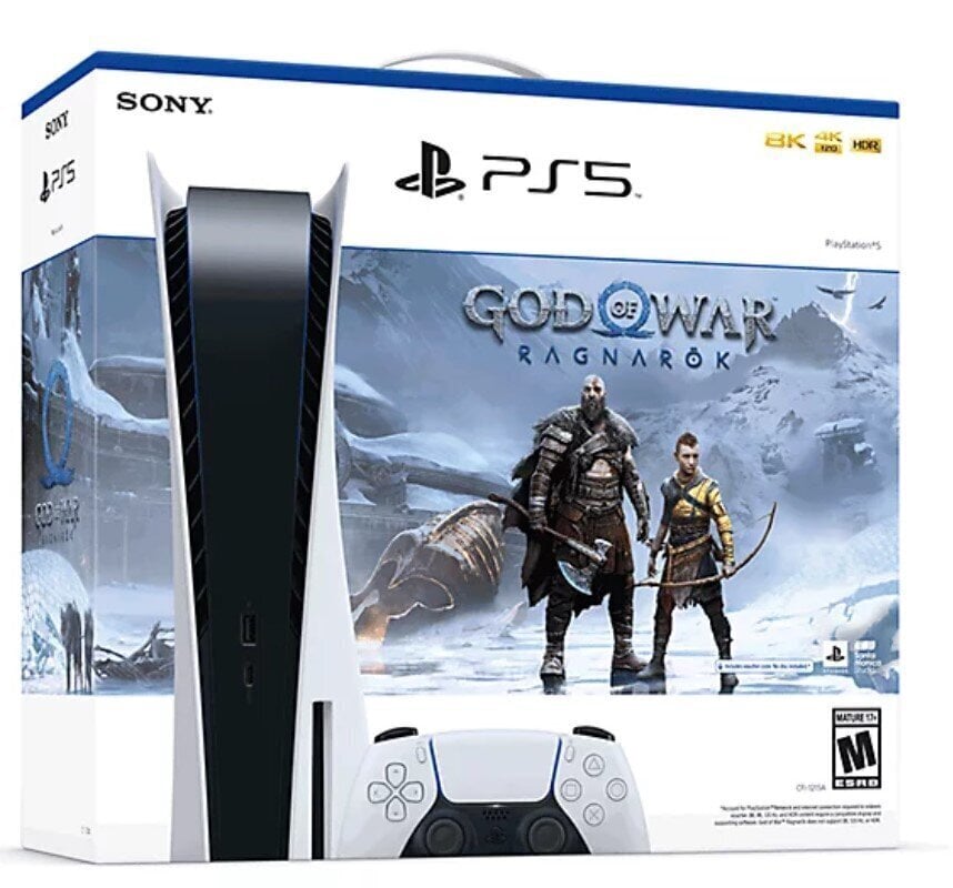 Sony Playstation 5 Blu-ray Edition + God of War: Ragnarök цена и информация | Žaidimų konsolės | pigu.lt