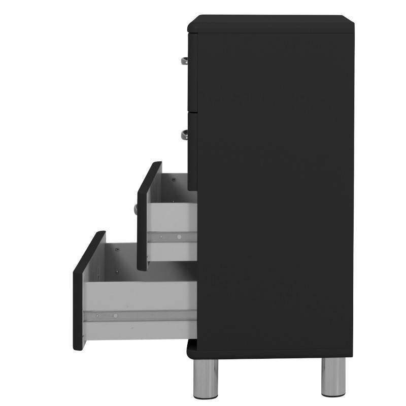 Komoda Tenzo Malibu 60,5x41x92 cm, juoda kaina ir informacija | Komodos | pigu.lt