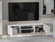 Televizoriaus staliukas ML Meble Goldin 06, baltas/auksinis kaina ir informacija | TV staliukai | pigu.lt