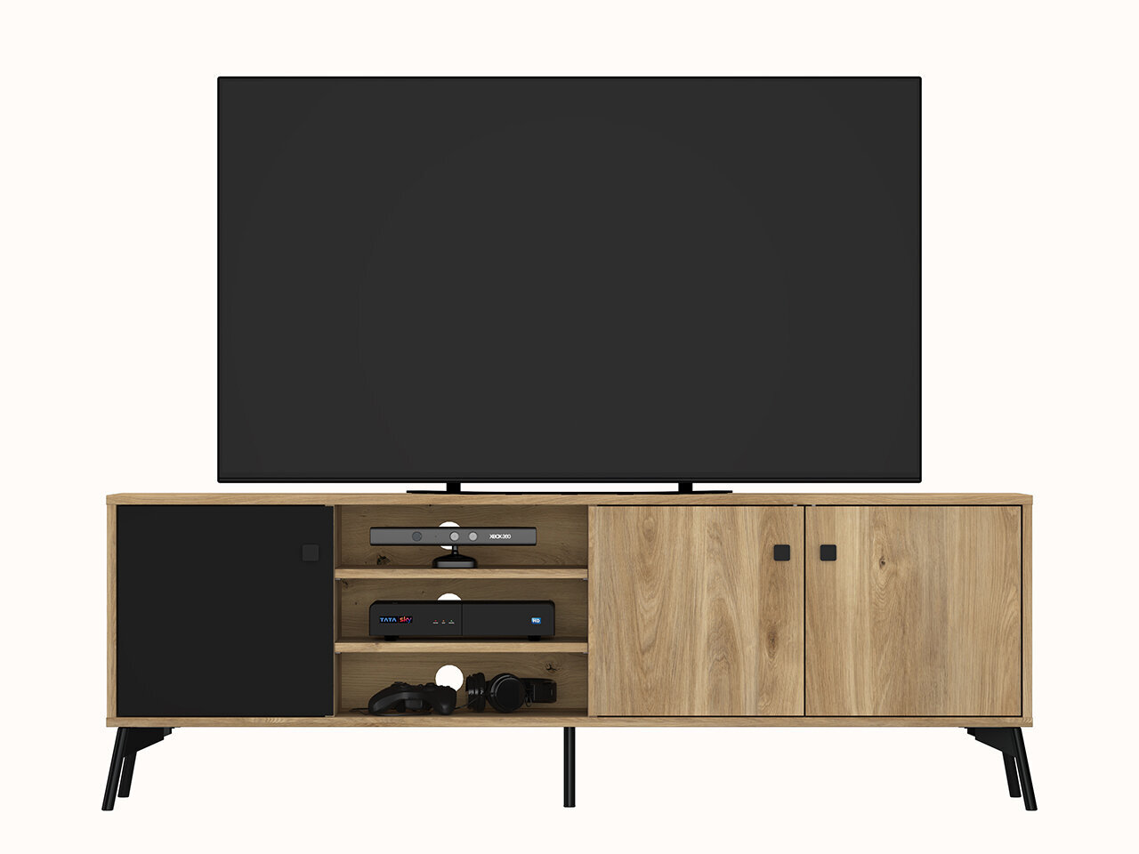 Televizoriaus staliukas ML Meble Agis 06, rudas/juodas kaina ir informacija | TV staliukai | pigu.lt
