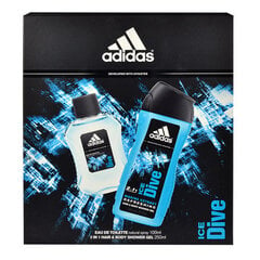 Rinkinys Adidas Ice Dive: EDT vyrams 100 ml + dušo želė 250 ml kaina ir informacija | Kvepalai vyrams | pigu.lt