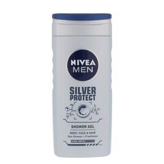 Nivea Silver Protect Shower Gel - Shower Gel for Men 250ml цена и информация | Масла, гели для душа | pigu.lt
