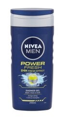 Dušo želė - šampūnas Nivea Men Power Refresh vyrams 250 ml kaina ir informacija | Dušo želė, aliejai | pigu.lt