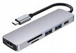 Thunderbolt 3, USB-C, USB-A 3.0, HDMI, SD цена и информация | Adapteriai, USB šakotuvai | pigu.lt