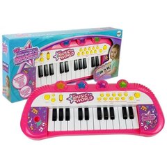 Nešiojamas pianinas 24 klavišai Lean toys, rožinis цена и информация | Развивающие игрушки | pigu.lt