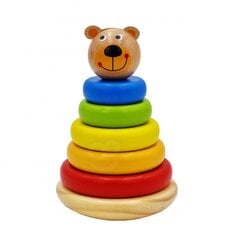 Деревянная пирамидка-пазл "Мишка Тедди цена и информация | Игрушки для малышей | pigu.lt