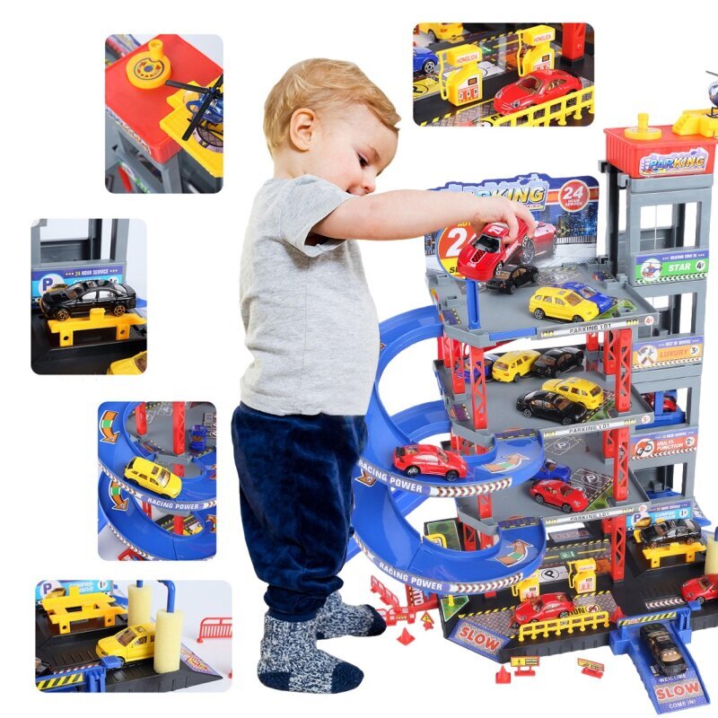 Automobilių garažas su trasa Woopie kaina ir informacija | Žaislai berniukams | pigu.lt