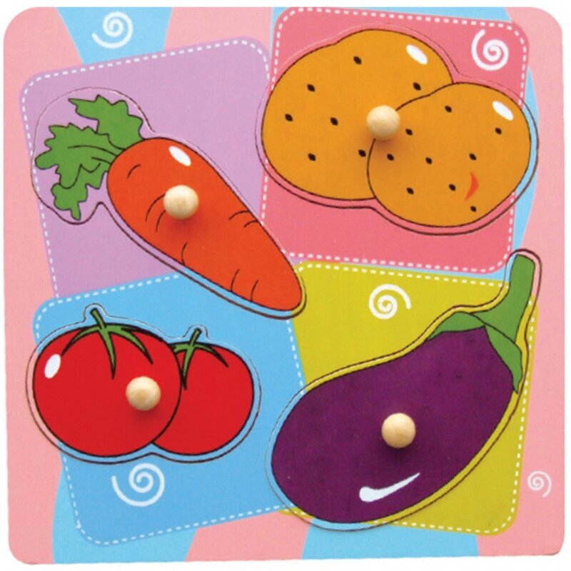 Medinė dėlionė su daržovėmis Viga Toys kaina ir informacija | Žaislai kūdikiams | pigu.lt