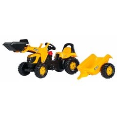 Педальный трактор с прицепом и погрузчиком, Rolly Toys JCB цена и информация | Игрушки для мальчиков | pigu.lt
