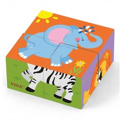 Деревянный пазл из 4 деталей, Viga цена и информация | Игрушки для малышей | pigu.lt