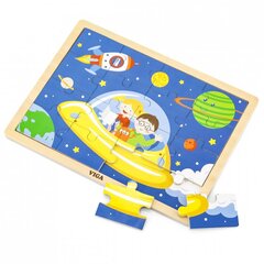 Medinė dėlionė Viga, Kelionė į kosmosą, 16 vnt. kaina ir informacija | Žaislai kūdikiams | pigu.lt
