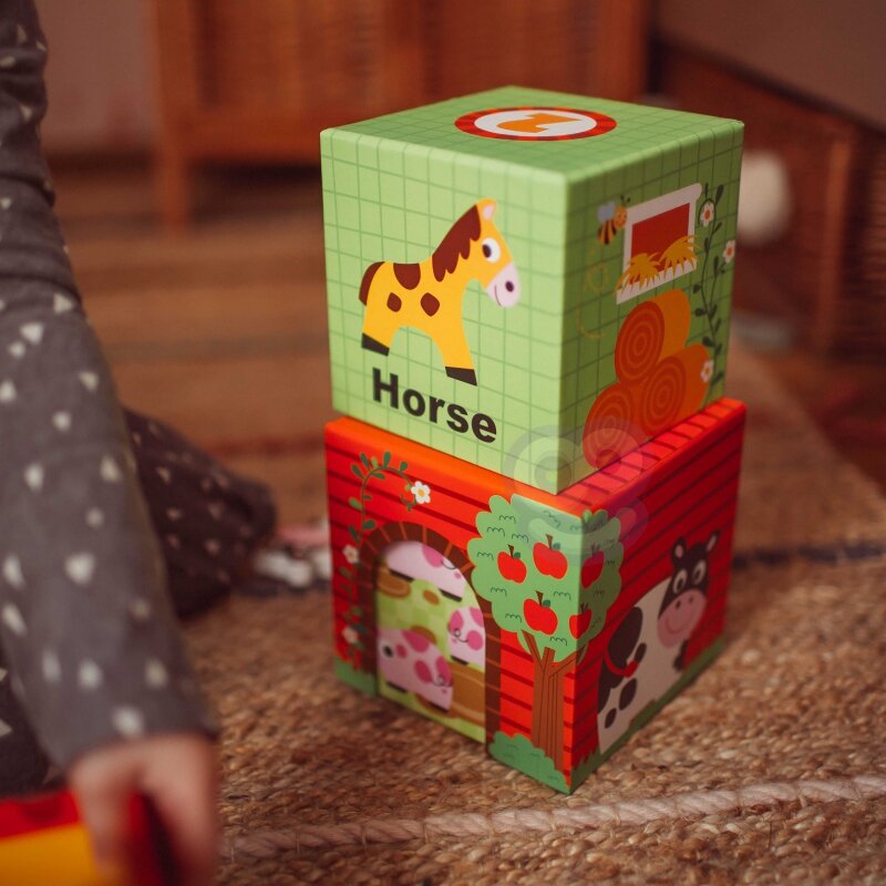 Ūkio galvosūkis dėžutėse + figūrėlės 10 vnt. Woopie kaina ir informacija | Lavinamieji žaislai | pigu.lt