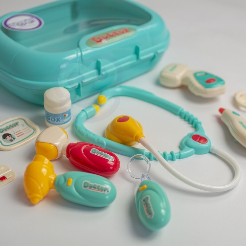 Vaikiškas daktaro lagaminėlis su priedais, Šviesos ir garso efektais, Woopie kaina ir informacija | Žaislai mergaitėms | pigu.lt