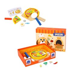 Деревянный набор для приготовления пиццы Tooky Toy цена и информация | Игрушки для девочек | pigu.lt