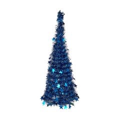 Naujametinė eglutė Mėlyna Blizgučiai (37 x 37 x 105 cm) kaina ir informacija | Kalėdinės dekoracijos | pigu.lt
