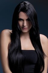 Juodų plaukų perukas Amber kaina ir informacija | Karnavaliniai kostiumai | pigu.lt