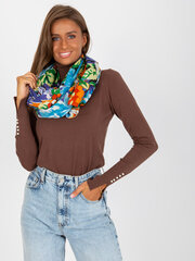 сине-оранжевый шарф с яркими узорами цена и информация | Шарф женский | pigu.lt