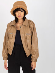 светло-бежевая стеганая демисезонная куртка с карманами цена и информация | Женские куртки | pigu.lt