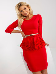 красное коктейльное мини-платье с баской цена и информация | Платья | pigu.lt