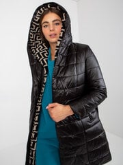 черная стеганая демисезонная куртка с ремешком цена и информация | Женские куртки | pigu.lt