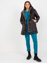 черная стеганая демисезонная куртка с ремешком цена и информация | Женские куртки | pigu.lt