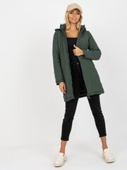 dunkelgrüne wende-übergangsjacke mit capuze цена и информация | Женские куртки | pigu.lt