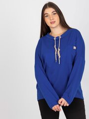 темно-синяя женская хлопковая блузка больших размеров цена и информация | Женские кофты | pigu.lt