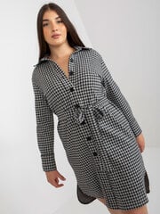 серо-черное платье-рубашка больших размеров с узором "гусиные лапки" цена и информация | Платья | pigu.lt