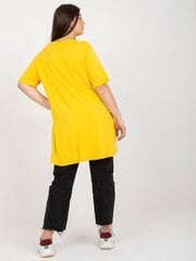 желтая однотонная блуза больших размеров с v-образным вырезом цена и информация | Женские блузки, рубашки | pigu.lt