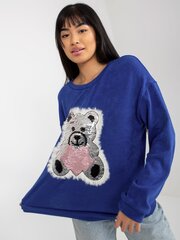 темно-синий классический свитер с аппликацией из пайеток цена и информация | Женские блузки, рубашки | pigu.lt