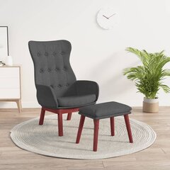 Poilsio kėdė su pakoja, tamsiai pilkos spalvos kaina ir informacija | Svetainės foteliai | pigu.lt