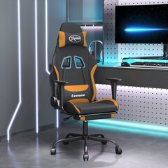 Žaidimų kėdė su pakoja, Audinys, juoda/oranžinė spalva kaina ir informacija | Biuro kėdės | pigu.lt