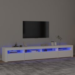 Televizoriaus spintelė su led apšvietimu, balta, 240 x 35 x 40 cm kaina ir informacija | TV staliukai | pigu.lt