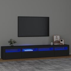 Televizoriaus spintelė su led apšvietimu, juoda, 240 x 35 x 40 cm цена и информация | Тумбы под телевизор | pigu.lt