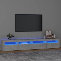 Tv spintelė su led apšvietimu, betono pilka, 240 x 35 x 40 cm kaina ir informacija | TV staliukai | pigu.lt