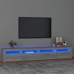 Televizoriaus spintelė su led, pilka ąžuolo, 240 x 35 x 40 cm kaina ir informacija | TV staliukai | pigu.lt