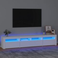 Televizoriaus spintelė su led apšvietimu, balta, 210 x 35 x 40 cm kaina ir informacija | TV staliukai | pigu.lt